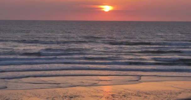 Günbatımı Messanges Plajı Landes Bölümü Yeni Aquitaine Fransa — Stok video