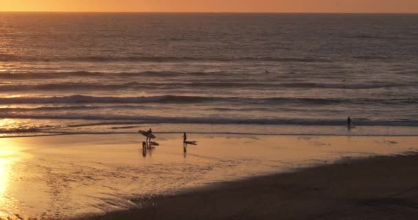 Pôr Sol Praia Messanges Landes Departamento Nouvelle Aquitaine França — Vídeo de Stock