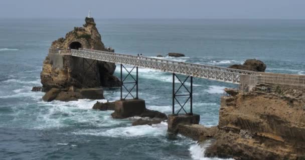 Biarritz Roca Virgen País Vasco Francia — Vídeos de Stock