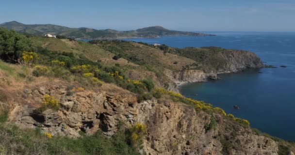 Cap Rederis Banyuls Sur Mer Cerbere Pyrenees Oriantales Γαλλία — Αρχείο Βίντεο