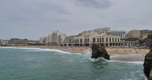 Biarritz Grande Plage País Vasco Francia — Vídeo de stock