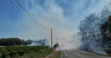 Küresel ısınma, kırsal alanda yangın, güney Fransa