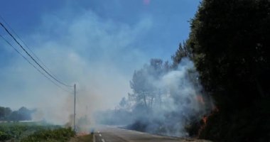 Küresel ısınma, kırsal alanda yangın, güney Fransa