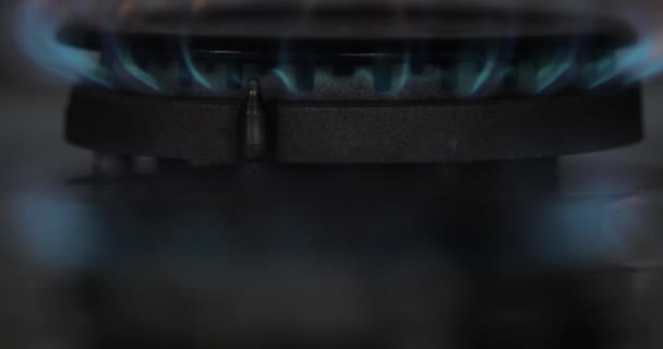 Fiamma Gas Piano Cottura Avvicinamento — Video Stock