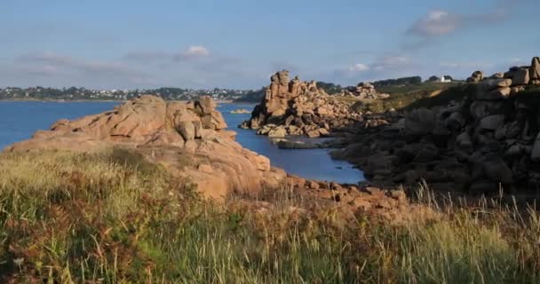 Côte Granit Rose Département Des Côtes Armure Bretagne France — Video