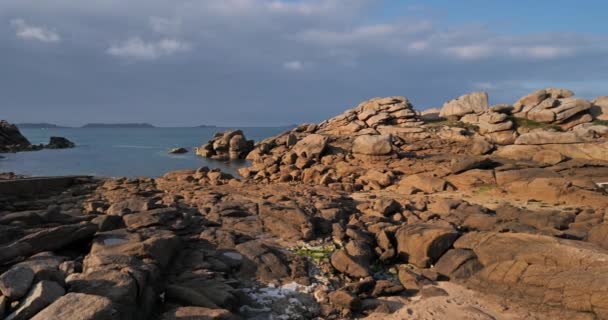 Die Rosa Granitküste Département Cotes Armor Bretagne Frankreich — Stockvideo
