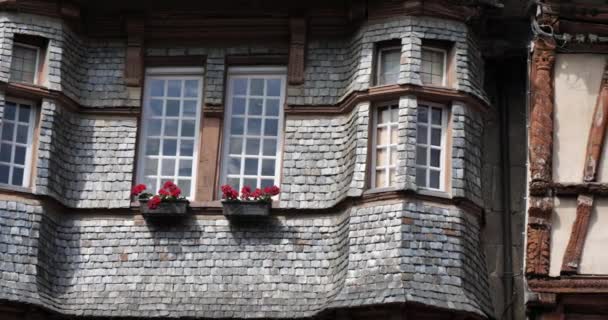 Lannion Staré Středověké Domy Oddělení Brnění Cotes Brittany Francii — Stock video
