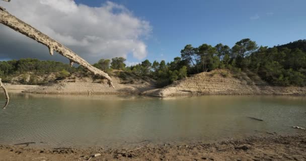 Claretsjön Som Omger Torrperioden Herault Departement Frankrike — Stockvideo