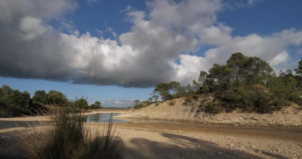 Lake Claret Ensuring Dryness Season Herault Department France — стоковое видео