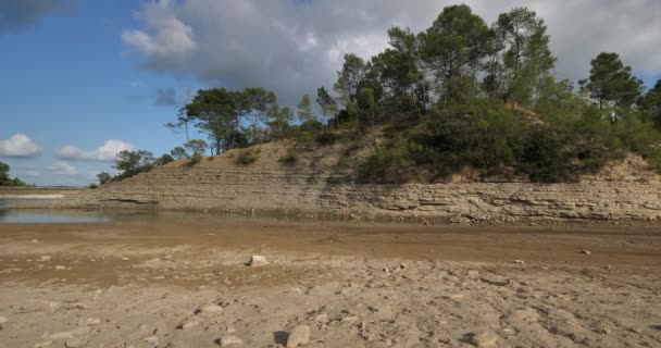 Jezioro Claret Zapewniające Sezon Suchości Wydział Herault Francja — Wideo stockowe