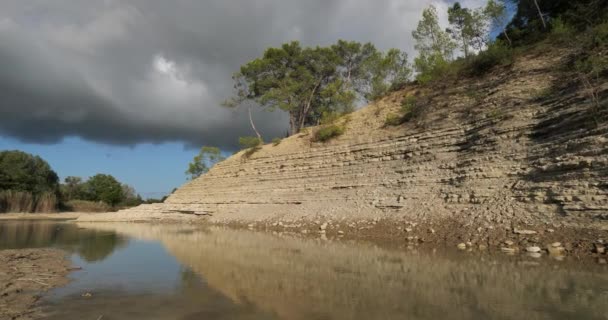 Meer Van Claret Verzekeren Van Droogte Seizoen Herault Departement Frankrijk — Stockvideo