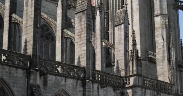Catedral Saint Corentin Quimper Bretaña Francia — Vídeo de stock
