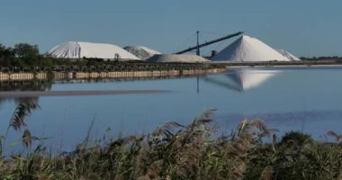 Aigues-Mortes 'in Tuz Bataklıkları, Gard Departmanı, Fransa' daki Occitanie