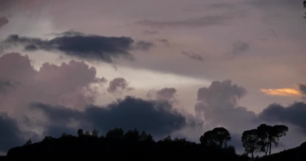 Güney Fransa Fırtınalı Gökyüzü Gün Batımı — Stok video