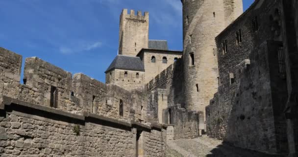 Carcassonne Grootste Burchtvesting Van Europa Departement Aude Frankrijk — Stockvideo