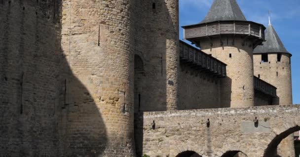 Carcassonne Grootste Burchtvesting Van Europa Departement Aude Frankrijk — Stockvideo