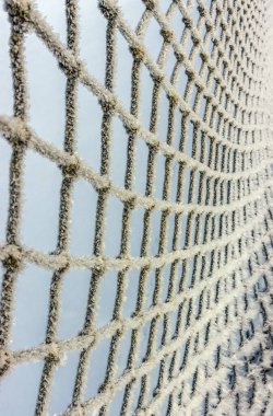 Kış futbolu hedefi dikey bulanık doku arkaplanı