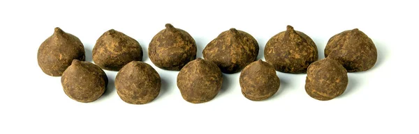 Banner Chocolate Truffles Cocoa Separated White Background — Foto Stock
