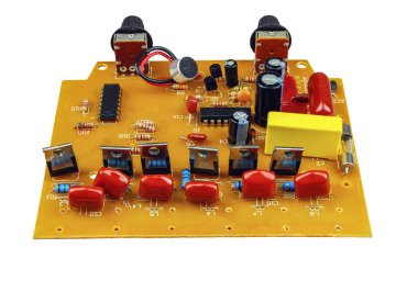 Beyaz arka plan izole edilmiş yan görünümde elektronik tahta ayrıntıları