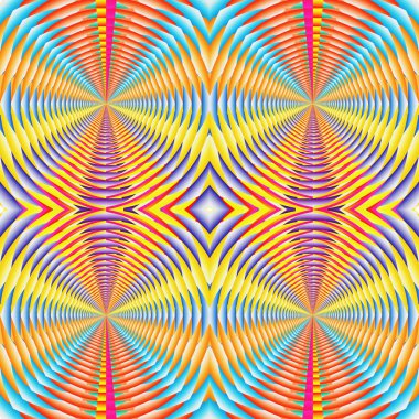 Eşkenar dörtgenlerin ve farklı renkte dairelerin soyut arkaplan renkleri ile renkli çizimi