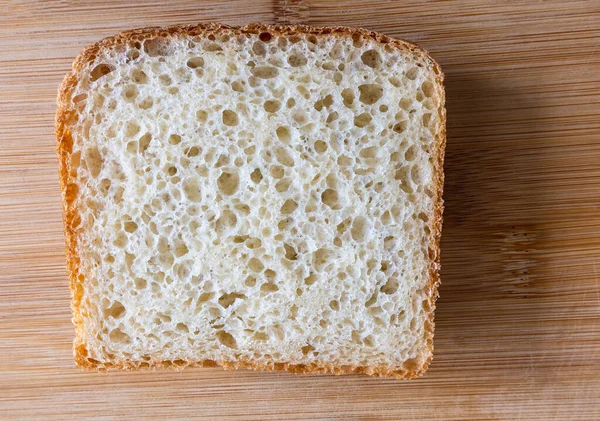 Кусок Белого Хлеба Разделочной Доске Вид Сверху — стоковое фото