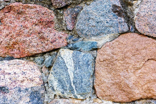 Close Background Various Stones Masonry Wall Texture Natural Daylight — Stock Photo, Image