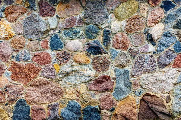 Natural Stone Wall Texture Background Various Shapes Colors Close Daylight — Stock Photo, Image