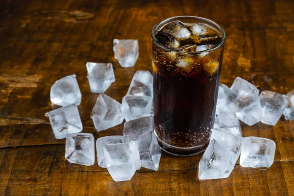 Cola Drinks Black Soft Drinks Refreshing Ice — Foto Stock