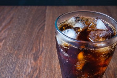 Black soft drink Refreshing on table