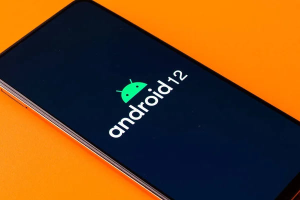 Assam Indie Maja 2021 Android Logo Ekranie Telefonu Obraz Zapasów — Zdjęcie stockowe