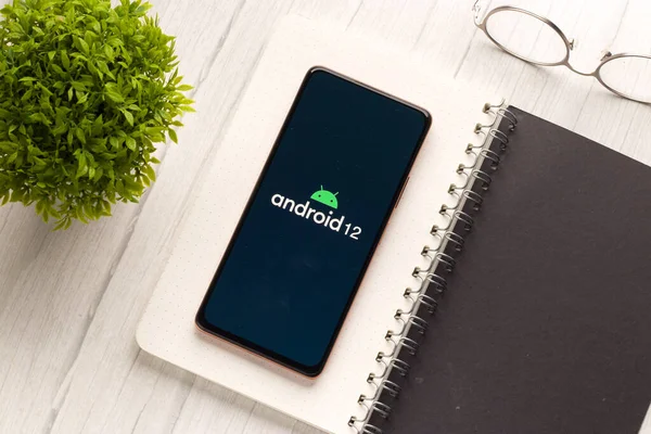 Assam Indien Mai 2021 Android Logo Auf Dem Handybildschirm — Stockfoto