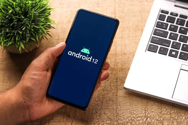 Assam Indie Maja 2021 Android Logo Ekranie Telefonu Obraz Zapasów — Zdjęcie stockowe