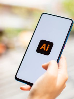 Assam, Hindistan - 15 Ocak 2020: Telefon ekranında Adobe Illustrator logosu.