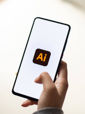 Assam, Hindistan - 15 Ocak 2020: Telefon ekranında Adobe Illustrator logosu.