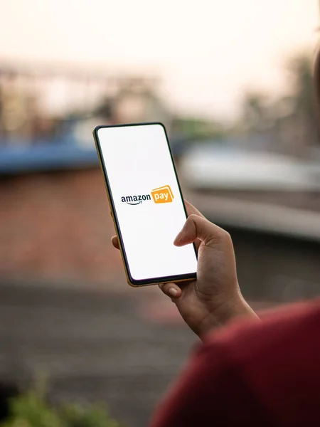 Assam Indien November 2020 Amazon Pay Logo Auf Dem Handybildschirm — Stockfoto