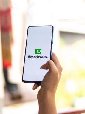 Assam, Hindistan - 2 Ağustos 2020: TD Ameritrade yatırım ve ticaret için elektronik ticaret platformu sunan bir broker.