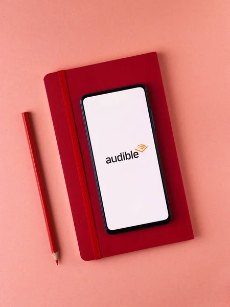 Assam India Szeptember 2020 Audible Logo Phone Screen Stock Image — Stock Fotó