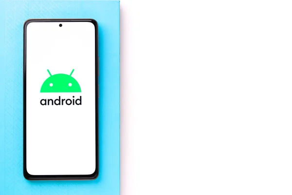 Assam Indien Mai 2021 Android Logo Auf Dem Handybildschirm — Stockfoto