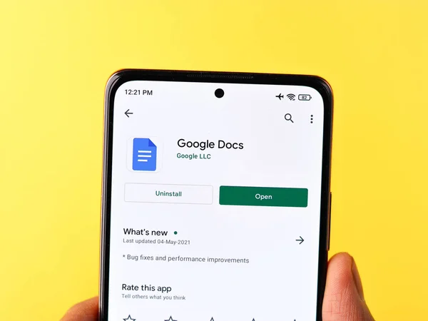 Assam Indien Januar 2021 Google Docs Logo Auf Dem Handybildschirm — Stockfoto