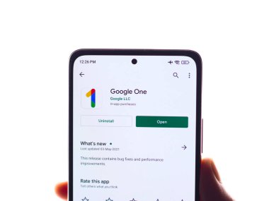 Assam, Hindistan - 15 Ocak 2020: Google Telefon ekranındaki bir logo.