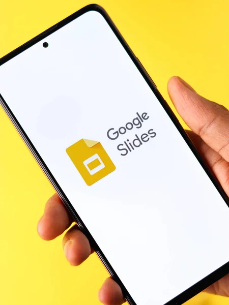 Ассам Индия Мая 2021 Года Логотип Приложения Google Slides Экране — стоковое фото