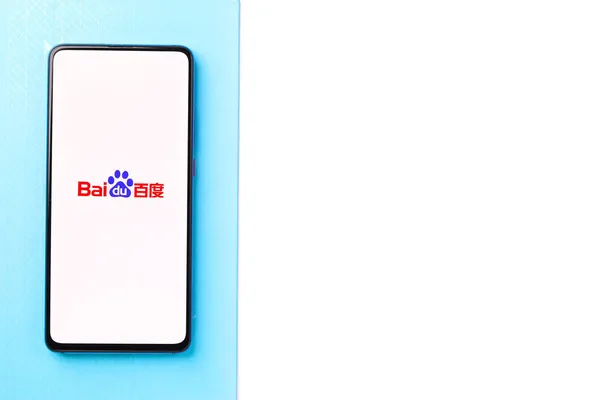Assam India Mei 2021 Baidu Logo Afbeelding Telefoonscherm — Stockfoto