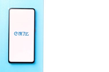 Assam, Hindistan - 04 Mayıs 2021: Telefon ekranında Ele.me logosu.