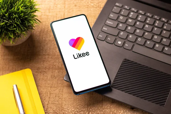 Assam India Mei 2021 Likee App Logo Afbeelding Telefoonscherm — Stockfoto