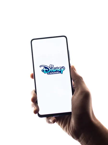 Assam India Juni 2021 Disney Channel Logo Telefonens Bildskärm — Stockfoto