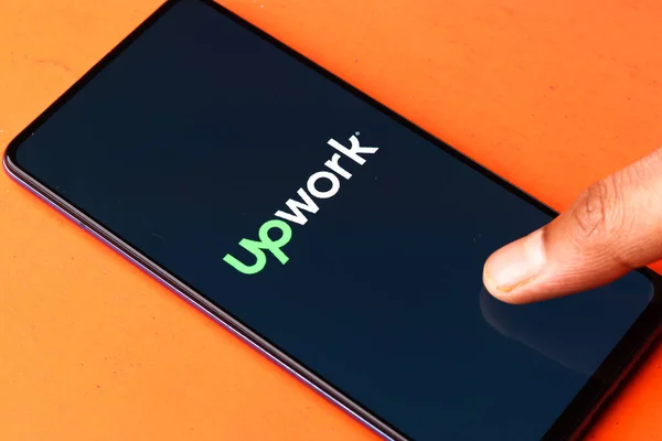 Assam India November 2020 Upwork Logo Telefoon Scherm Afbeelding — Stockfoto