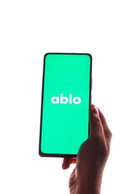 Batı Bangal, Hindistan - 21 Ağustos 2021: Telefon ekranında Ablo logosu.