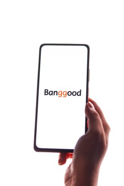 Assam, Hindistan - 9 Temmuz 2020: Banggood kolay bir çevrimiçi alışveriş sitesi.