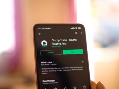 Assam, Hindistan - 28 Temmuz 2020: Olimp Ticaret Yatırım ve Ticaret Platformu.