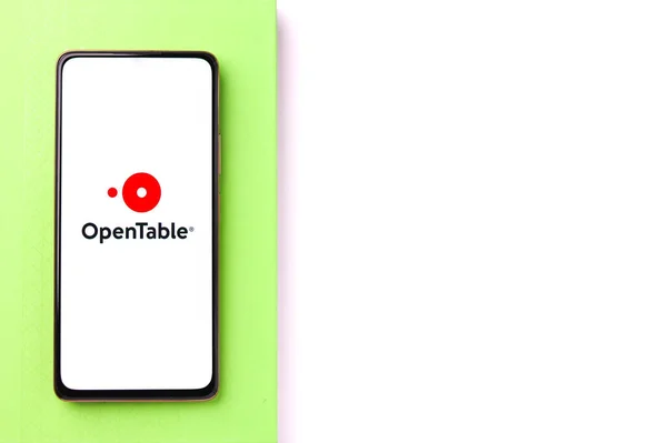 West Bangal Indien Augusti 2021 Opentable Logo Telefonens Bildskärm — Stockfoto